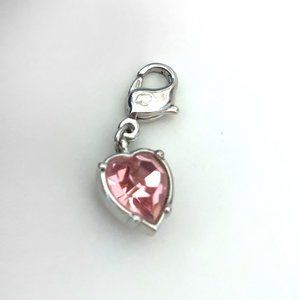 Swarovski Pink Crystal Heart Charm for Bracelet or Necklace